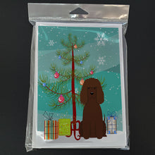 Load image into Gallery viewer, Merry Christmas Tree Irish Water Spaniel Greeting Cards Pack of 8