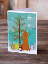 Load image into Gallery viewer, Merry Christmas Tree Irish Setter Greeting Cards Pack of 8
