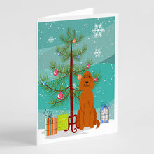 Load image into Gallery viewer, Merry Christmas Tree Irish Setter Greeting Cards Pack of 8