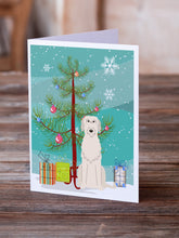 Load image into Gallery viewer, Merry Christmas Tree Irish Wolfhound Greeting Cards Pack of 8