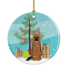 Load image into Gallery viewer, Merry Christmas Tree German Shepherd Ornament - Round Ceramic Ornament – Artist-Designed Keepsake Decoration BB4192CO1