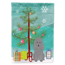 Load image into Gallery viewer, Merry Christmas Tree Poodle Silver Flag Canvas House Size BB4193CHF