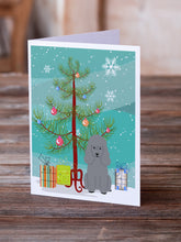 Load image into Gallery viewer, Merry Christmas Tree Poodle Silver Greeting Cards Pack of 8