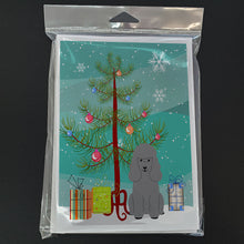 Load image into Gallery viewer, Merry Christmas Tree Poodle Silver Greeting Cards Pack of 8