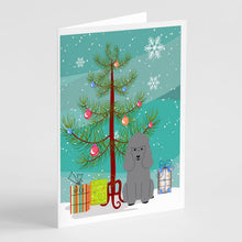 Load image into Gallery viewer, Merry Christmas Tree Poodle Silver Greeting Cards Pack of 8