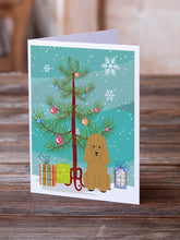 Load image into Gallery viewer, Merry Christmas Tree Poodle Tan Greeting Cards Pack of 8