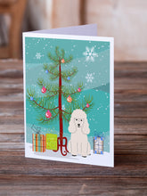 Load image into Gallery viewer, Merry Christmas Tree Poodle White Greeting Cards Pack of 8