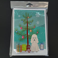 Load image into Gallery viewer, Merry Christmas Tree Poodle White Greeting Cards Pack of 8