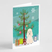 Load image into Gallery viewer, Merry Christmas Tree Poodle White Greeting Cards Pack of 8
