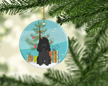 Load image into Gallery viewer, Merry Christmas Tree Poodle Black Ornament - Round Ceramic Ornament – Artist-Designed Keepsake Decoration BB4196CO1