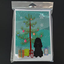 Load image into Gallery viewer, Merry Christmas Tree Poodle Black Greeting Cards Pack of 8