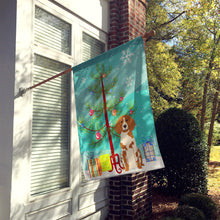 Load image into Gallery viewer, Merry Christmas Tree Brittany Spaniel Flag Canvas House Size BB4197CHF