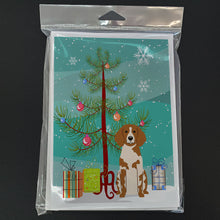 Load image into Gallery viewer, Merry Christmas Tree Brittany Spaniel Greeting Cards Pack of 8
