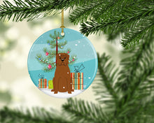 Load image into Gallery viewer, Merry Christmas Tree Dogue de Bourdeaux Ornament - Round Ceramic Ornament – Artist-Designed Keepsake Decoration BB4198CO1