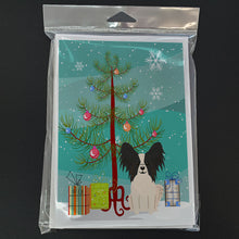 Load image into Gallery viewer, Merry Christmas Tree Papillon Black White Greeting Cards Pack of 8
