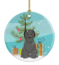 Load image into Gallery viewer, Merry Christmas Tree Briard Black Ornament - Round Ceramic Ornament – Artist-Designed Keepsake Decoration BB4206CO1