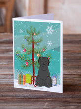 Load image into Gallery viewer, Merry Christmas Tree Briard Black Greeting Cards Pack of 8