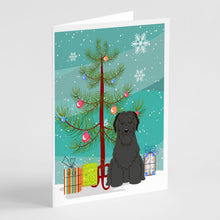 Load image into Gallery viewer, Merry Christmas Tree Briard Black Greeting Cards Pack of 8