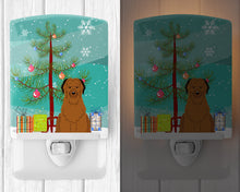 Load image into Gallery viewer, Merry Christmas Tree Briard Brown Ceramic Night Light BB4207CNL
