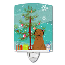 Load image into Gallery viewer, Merry Christmas Tree Briard Brown Ceramic Night Light BB4207CNL