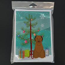 Load image into Gallery viewer, Merry Christmas Tree Briard Brown Greeting Cards Pack of 8