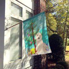 Load image into Gallery viewer, Merry Christmas Tree Great Pyrenese Flag Canvas House Size BB4208CHF