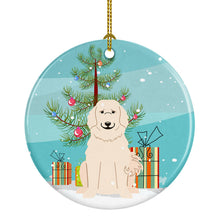 Load image into Gallery viewer, Merry Christmas Tree Great Pyrenese Ornament - Round Ceramic Ornament – Artist-Designed Keepsake Decoration BB4208CO1