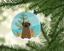 Load image into Gallery viewer, Merry Christmas Tree Bullmastiff Ornament - Round Ceramic Ornament – Artist-Designed Keepsake Decoration BB4209CO1