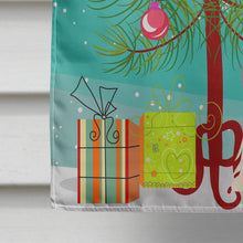 Load image into Gallery viewer, Merry Christmas Tree Shih Tzu Silver White Flag Canvas House Size BB4210CHF