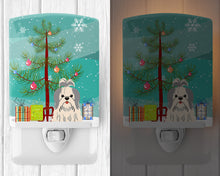 Load image into Gallery viewer, Merry Christmas Tree Shih Tzu Silver White Ceramic Night Light BB4210CNL