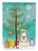 Load image into Gallery viewer, Merry Christmas Tree Shih Tzu Silver White Garden Flag - Outdoor Decorative Yard Flag BB4210GF