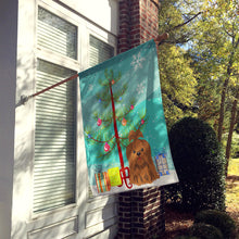 Load image into Gallery viewer, Merry Christmas Tree Shih Tzu Silver Chocolate Flag Canvas House Size BB4211CHF