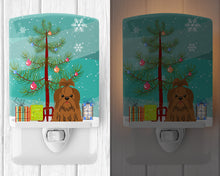 Load image into Gallery viewer, Merry Christmas Tree Shih Tzu Silver Chocolate Ceramic Night Light BB4211CNL