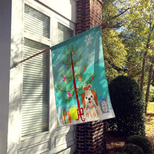 Load image into Gallery viewer, Merry Christmas Tree Shih Tzu Red White Flag Canvas House Size BB4212CHF