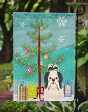Load image into Gallery viewer, Merry Christmas Tree Shih Tzu Black White Garden Flag - Outdoor Decorative Yard Flag BB4213GF