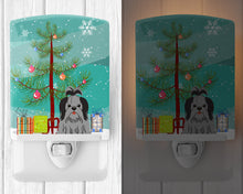Load image into Gallery viewer, Merry Christmas Tree Shih Tzu Black Silver Ceramic Night Light BB4214CNL