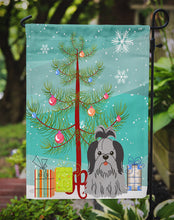 Load image into Gallery viewer, Merry Christmas Tree Shih Tzu Black Silver Garden Flag - Outdoor Decorative Yard Flag BB4214GF
