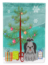 Load image into Gallery viewer, Merry Christmas Tree Shih Tzu Black Silver Garden Flag - Outdoor Decorative Yard Flag BB4214GF
