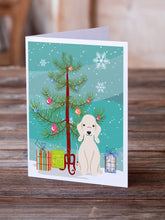 Load image into Gallery viewer, Merry Christmas Tree Bedlington Terrier Sandy Greeting Cards Pack of 8