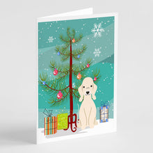 Load image into Gallery viewer, Merry Christmas Tree Bedlington Terrier Sandy Greeting Cards Pack of 8