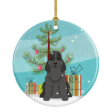 Load image into Gallery viewer, Merry Christmas Tree Cocker Spaniel Black Ornament - Round Ceramic Ornament – Artist-Designed Keepsake Decoration BB4217CO1