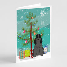 Load image into Gallery viewer, Merry Christmas Tree Cocker Spaniel Black Greeting Cards Pack of 8