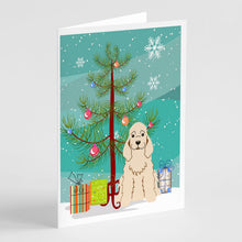 Load image into Gallery viewer, Merry Christmas Tree Cocker Spaniel Buff Greeting Cards Pack of 8