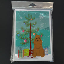 Load image into Gallery viewer, Merry Christmas Tree Cocker Spaniel Red Greeting Cards Pack of 8