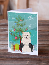 Load image into Gallery viewer, Merry Christmas Tree Old English Sheepdog Greeting Cards Pack of 8