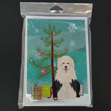 Load image into Gallery viewer, Merry Christmas Tree Old English Sheepdog Greeting Cards Pack of 8