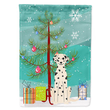 Load image into Gallery viewer, Merry Christmas Tree Dalmatian Flag Canvas House Size BB4222CHF