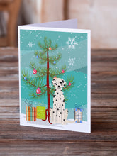 Load image into Gallery viewer, Merry Christmas Tree Dalmatian Greeting Cards Pack of 8