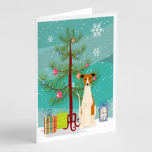Load image into Gallery viewer, Merry Christmas Tree Whippet Greeting Cards Pack of 8