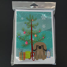 Load image into Gallery viewer, Merry Christmas Tree Pekingese Tan Greeting Cards Pack of 8